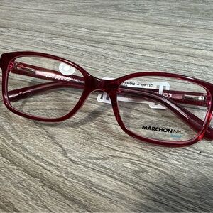 Marchon NYC Junior RASPBERRY 50-16-130 Pink Full Rim Eyeglasses Frame NEW MNYC4